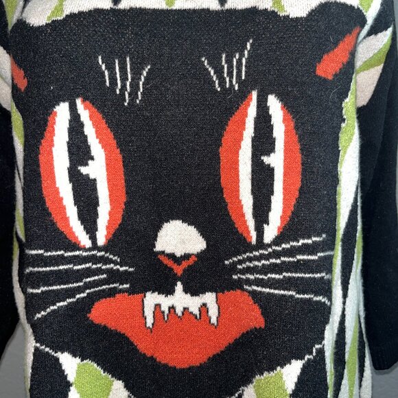 OBLONG BOX SHOP Unique Vintage Inspired Black Cat Halloween Sweater UNISEX M-XXL - Picture 2 of 7
